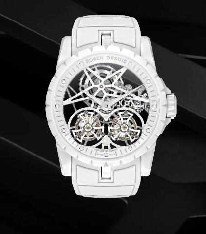 Roger Dubuis Excalibur Twofold RDDBEX0900 Replica Watch Flying tourbillon White