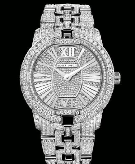 Replica Roger Dubuis Watch Velvet Haute Joaillerie RDDBVE0002 White Gold Paved by Diamonds