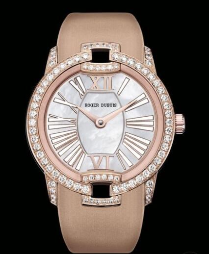 Replica Roger Dubuis Watch Velvet Diamants RDDBVE0006 Pink Gold - Diamonds - Satin Bracelet